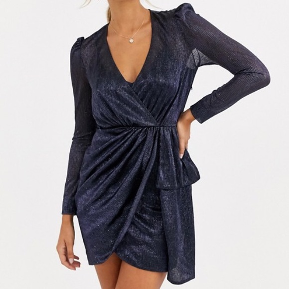 Ever New Dresses & Skirts - Ever New Metallic Draped Mini Dress